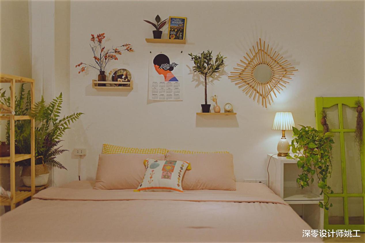 40㎡出租房改造:重新粉饰墙面+花草点缀,一不小心靠软装出圈