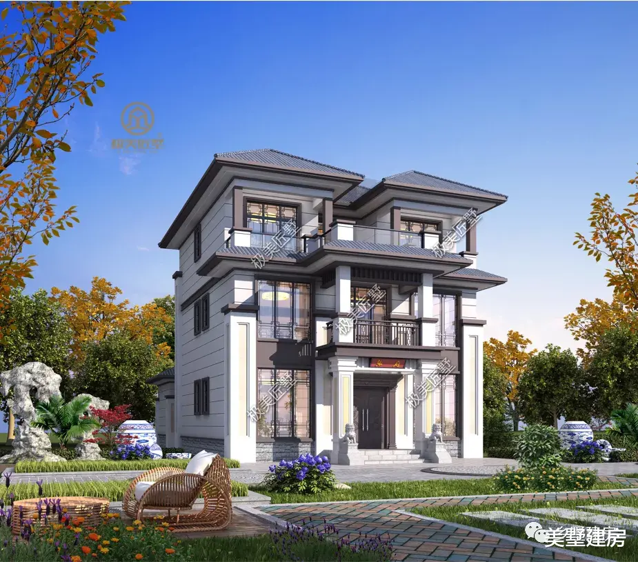 10米开间想建中式,试试对称设计,方正又大气!