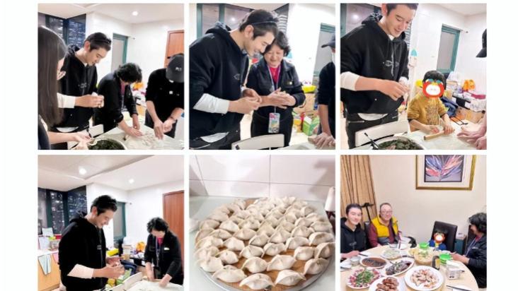 黄晓明|黄晓明晒一家冬至包饺子，5岁小海绵擀面皮，新女友疑住baby婚房