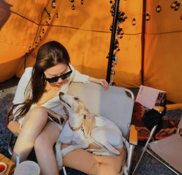 刘亦菲|刘亦菲发布国庆假日九宫格，携宠物狗会见好友，大秀美腿好漂亮！