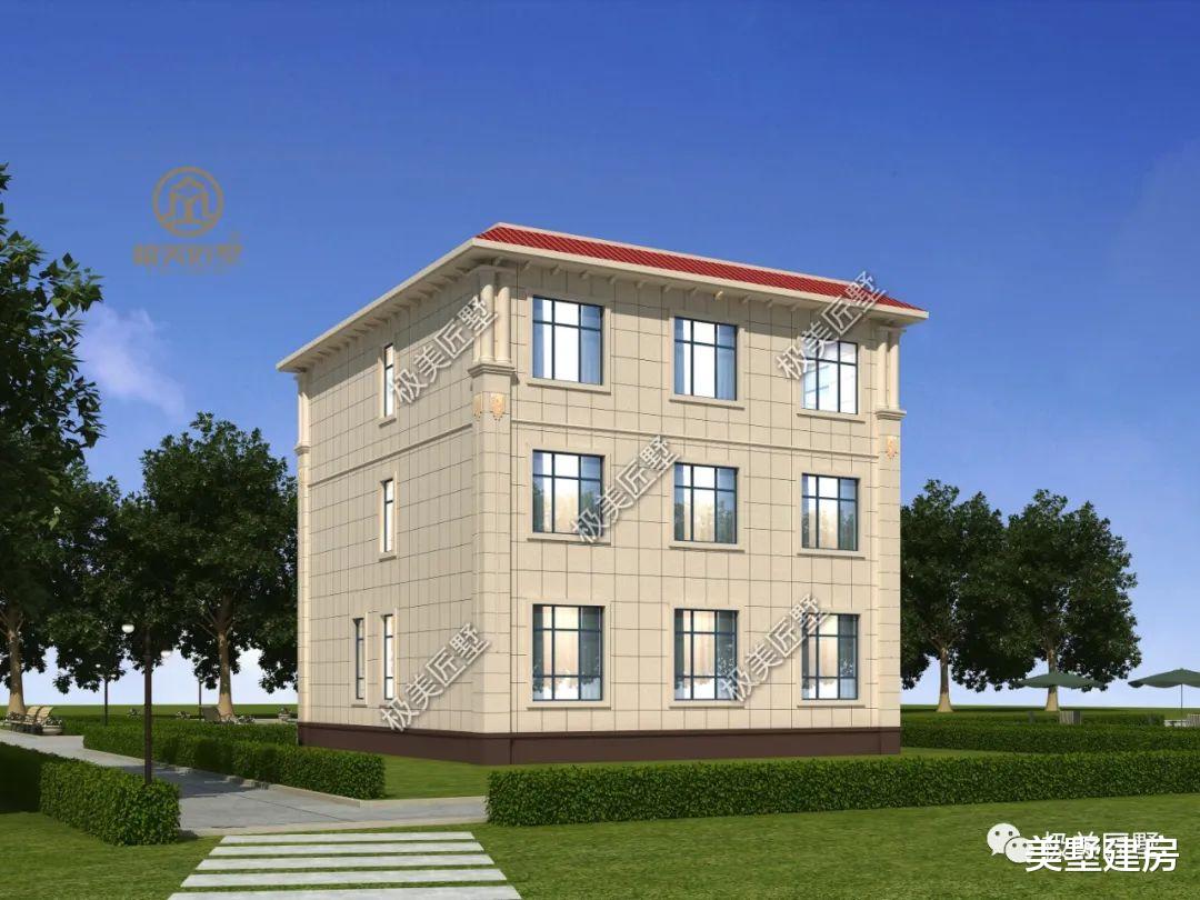 超实用三层平屋顶简欧风,想建房的朋友选它准没错