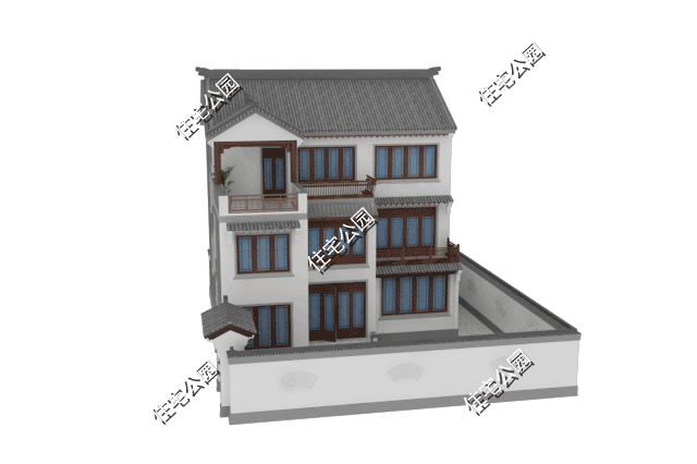 15×20米占地137平的三层合院,中式小院有庭院才经典