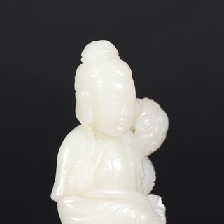 |晚清 和田玉祥龙观音摆件