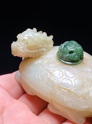 99版人民币|清乾隆 和田玉籽料 白玉 龙龟 水呈水注