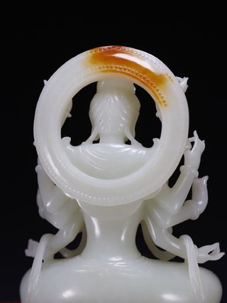 |和田玉十臂观音坐像