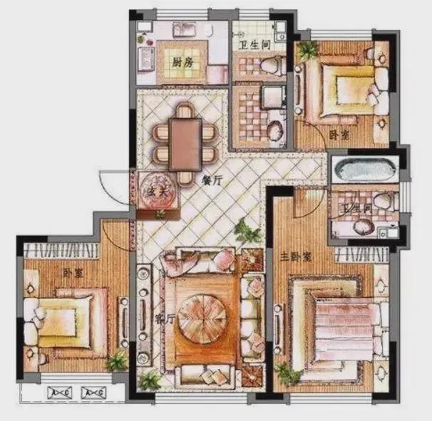 110㎡装出豪宅范~中西厨兼顾 还有衣帽间、书房、洗衣房……