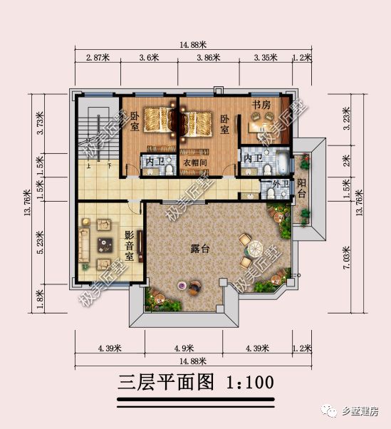 13.68X11.96米豪华大气的欧式别墅,华贵洋气,建出来村里人人夸