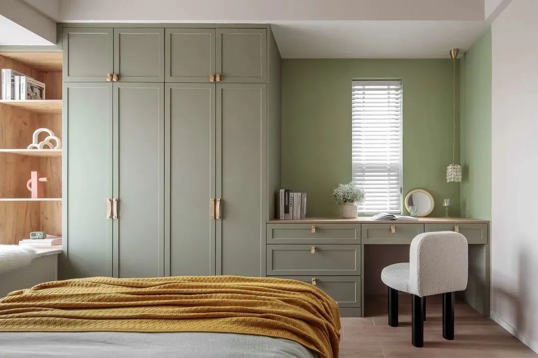 120平北欧风格装修,主卧真绝了,绿色系清新好治愈!