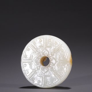 和田玉籽料|旧藏·和田玉籽料双龙玉璧