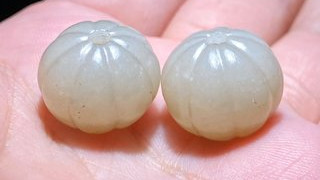 白玉|清中期 和田玉籽料 白玉 瓜形珠 玉珠 配珠