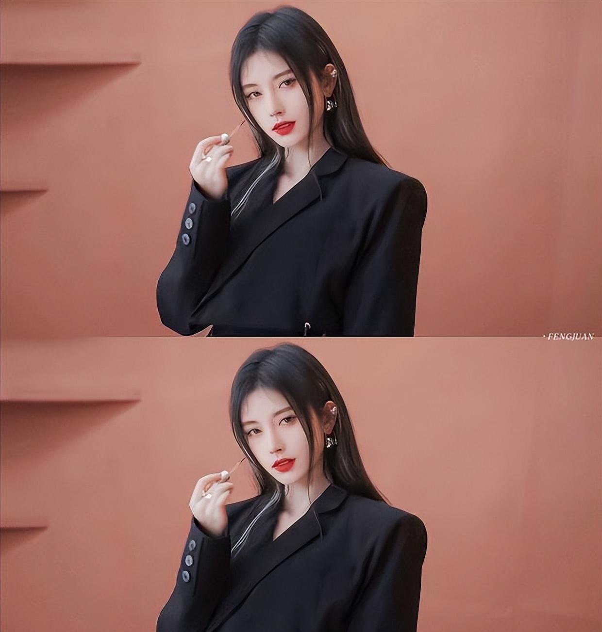 鞠婧祎|鞠婧祎最新灰色挑染造型 精致妆容尽显纯欲气质