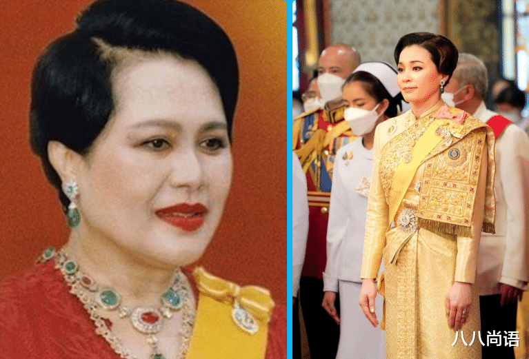 苏提达|苏提达为泰王庆生,穿皇家黄泰服雍容华贵,碧翠色耳坠成点睛之笔