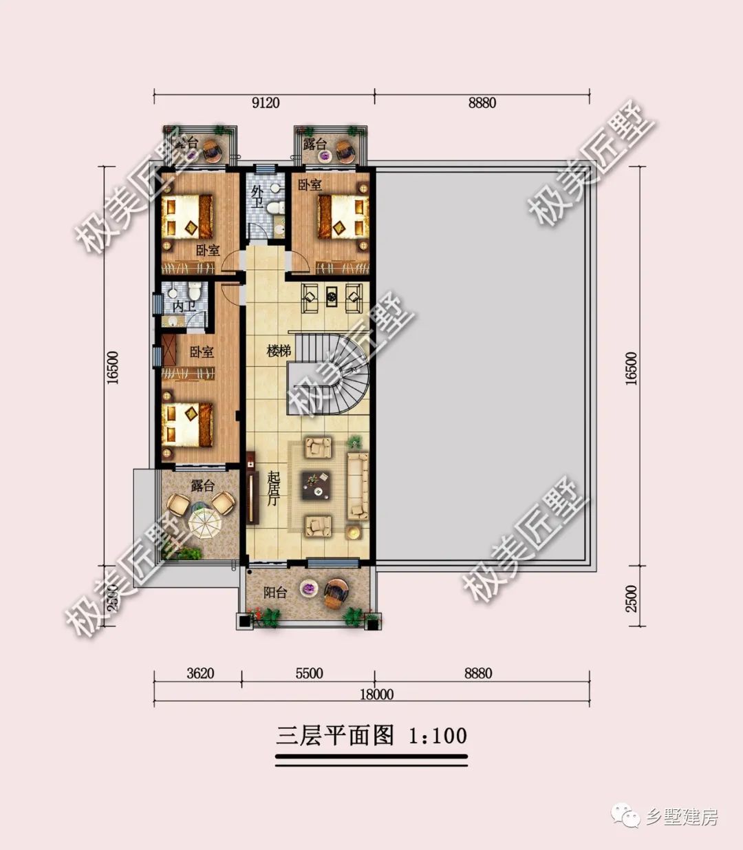 兄弟建房首选,带地下室的新中式双拼,稳重典雅
