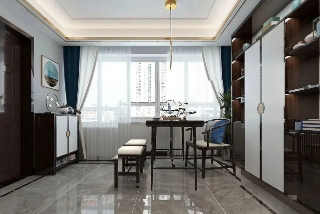 175平米的新中式风格,看到客厅后,被深深吸引,大气和韵味并存