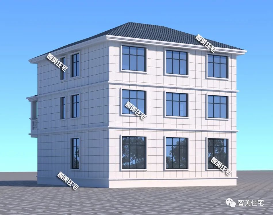 开间尺寸11.8米,带八角窗设计的小洋房,它就是一栋完美住宅