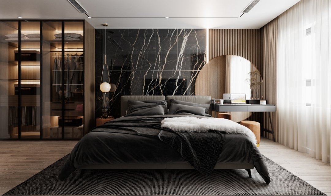 128㎡的家,全屋轻奢精致,收纳一丝不苟