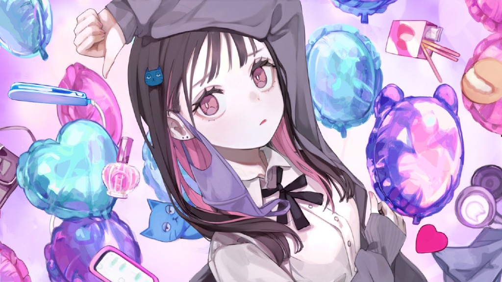 哆啦A梦|【动漫美图】呆萌又酷酷的少女，作品色调偏灰色，角色娇小可爱
