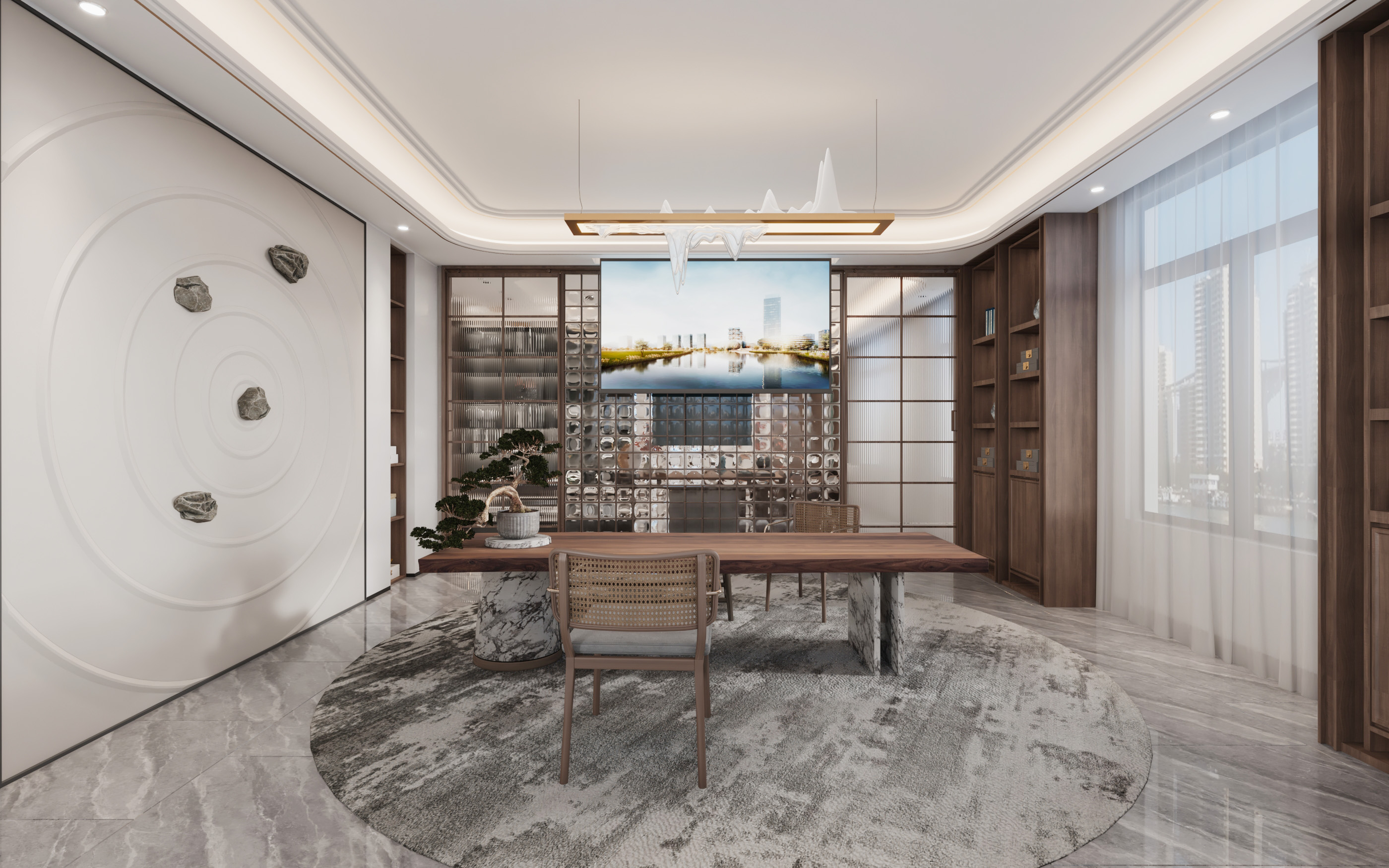 哈尔滨鸣雀装饰~300㎡新派古韵 寻味东方家居美学!