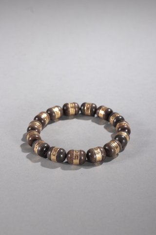 沉香|回流-沉香包金片手串