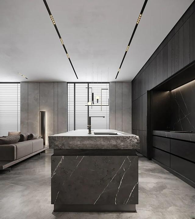 100㎡现代高级灰,低调端庄的设计,时尚优雅而高级