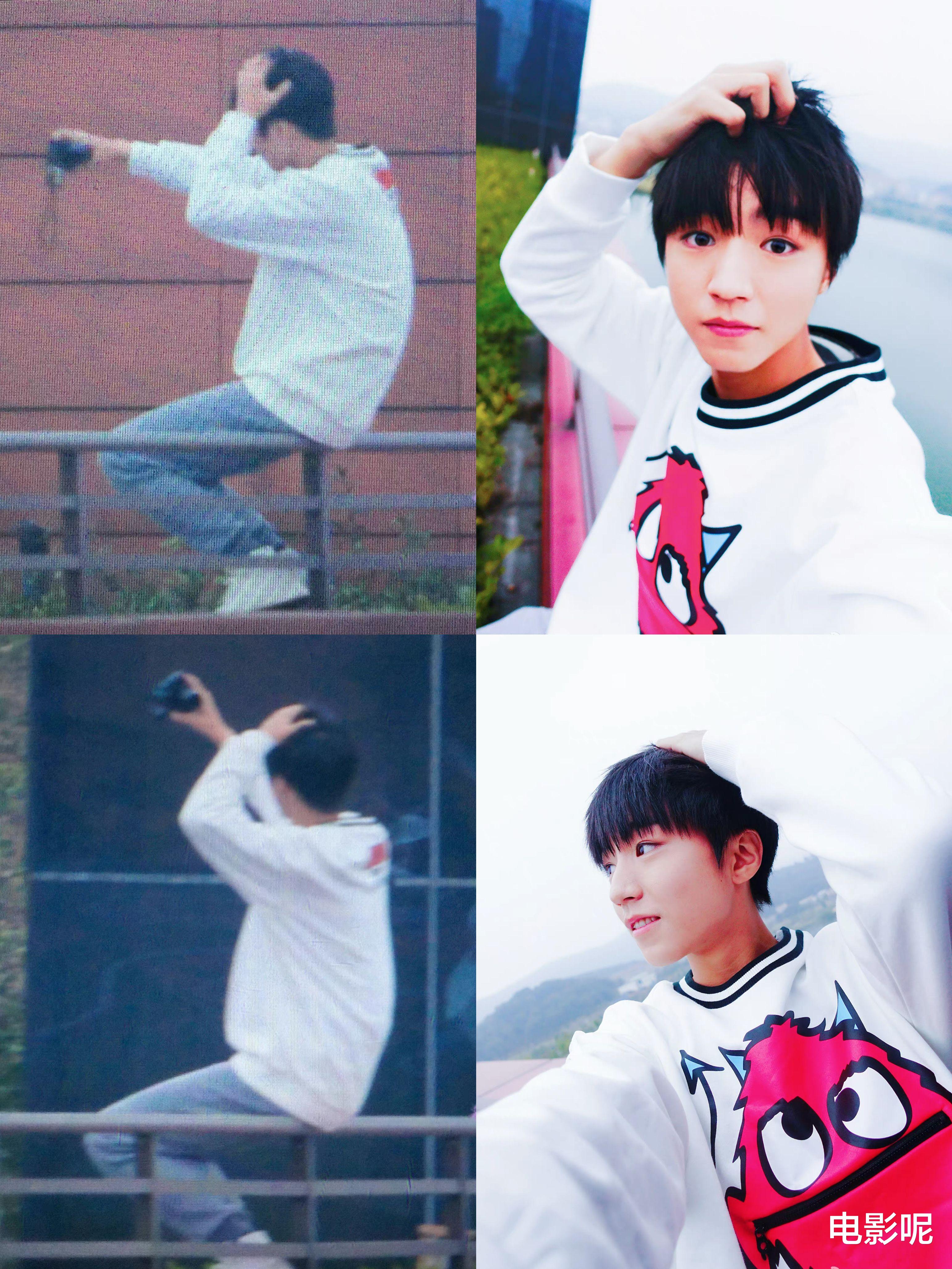 王俊凯|王俊凯湖边栏杆自拍,还有阿宝滤镜,是王俊凯小时候才会有的精彩