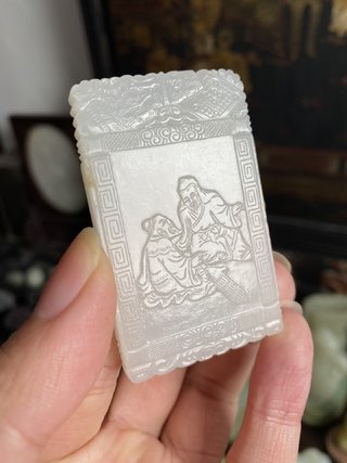 和田玉籽料|舊藏和田玉籽料“伯牙子期”子冈牌