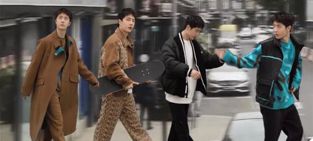 王一博|王一博的土潮风广告,一人分饰四角,上演了一部流星花园