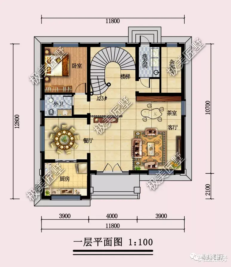 11.8X12.8米双露台设计的三层房,要是让我选,肯定就是它!