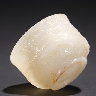 和田玉籽料|和田玉籽料祥云龙纹杯