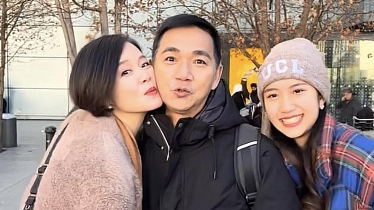 骆达华|港星骆达华远赴英国过年，娇妻街头送吻，学霸女儿亭亭玉立颜值高