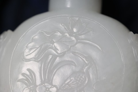 99版人民币|舊藏和田玉籽料“一级白 一品清廉”鼻烟壶