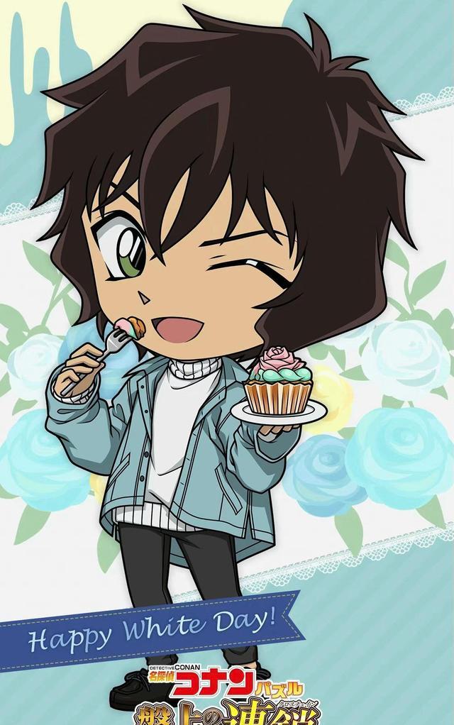 白色情人节|名侦探柯南白色情人节贺图,世良真纯上线吃蛋糕,各角色回礼留言