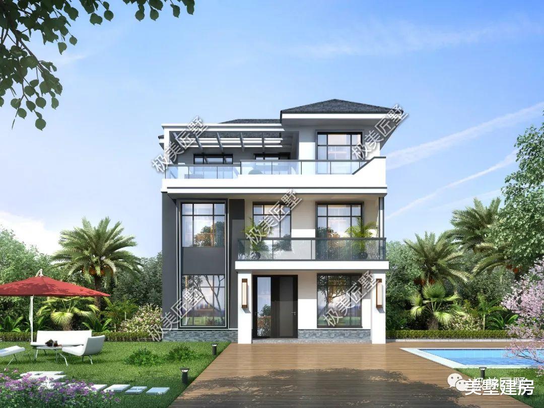 高颜值好房,这款带地下室的现代风,享受惬意的田园生活