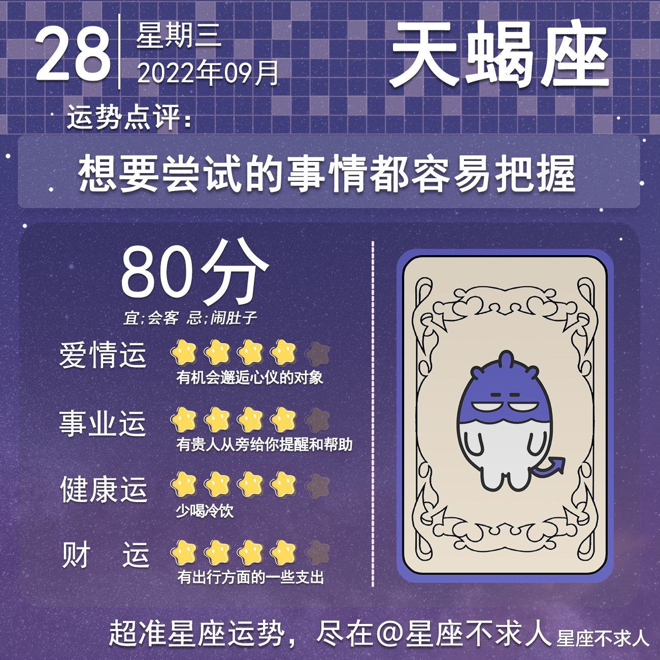 天蝎座|2022年9月28日运势