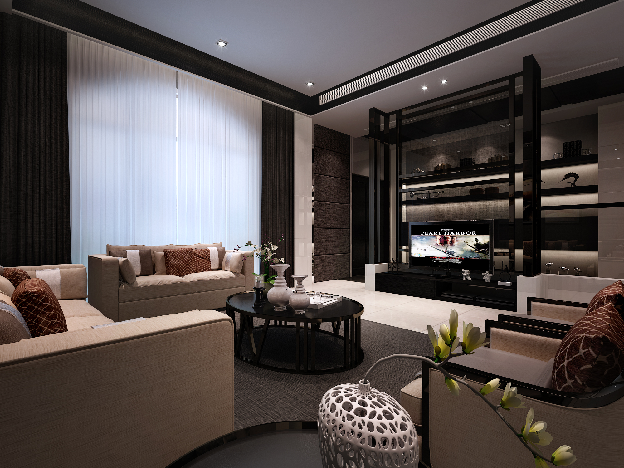 黑与白的时尚碰撞 |城市嘉苑460㎡现代风格