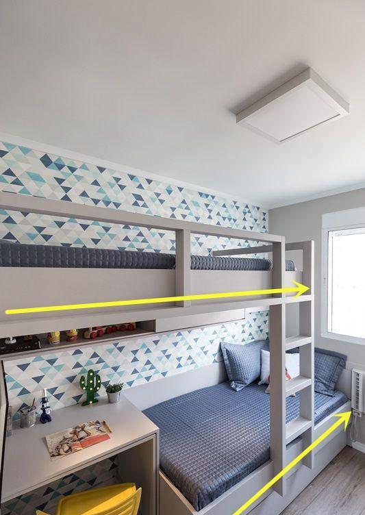 传统上下铺已经淘汰,如今流行错位式设计,互不打扰实现双柜收纳