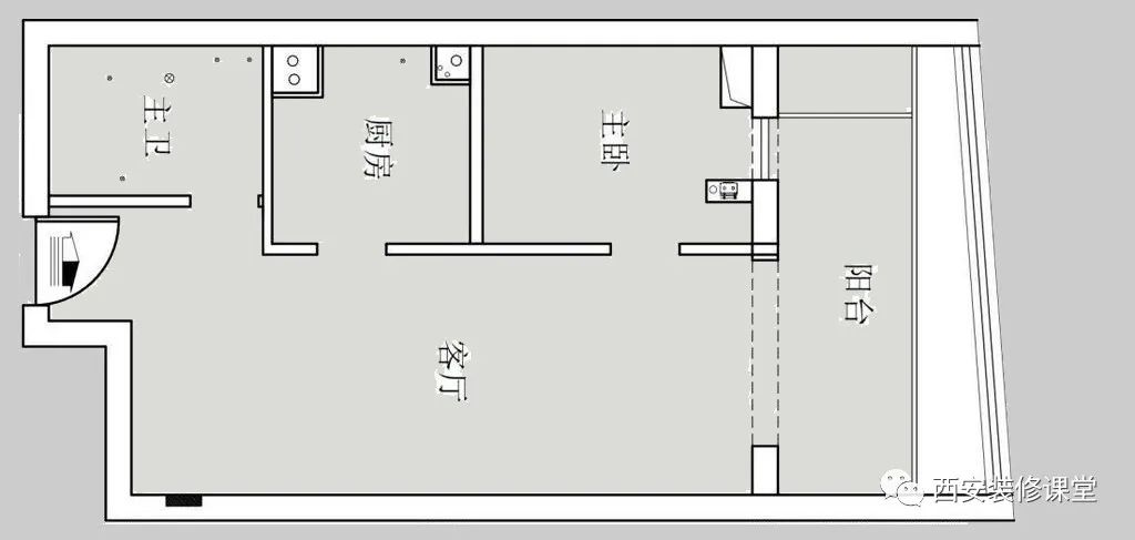 60㎡一室老房改造，变两室还有开放厨房和书房