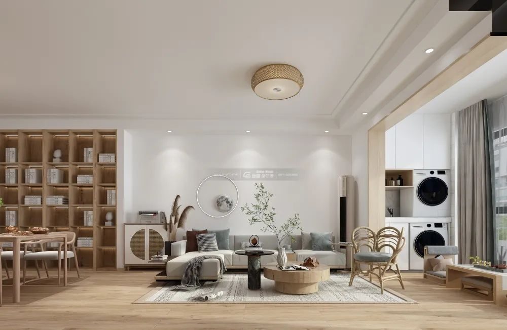 招商雍和府120㎡原木风格装修:循着自然的纹理,向阳而生