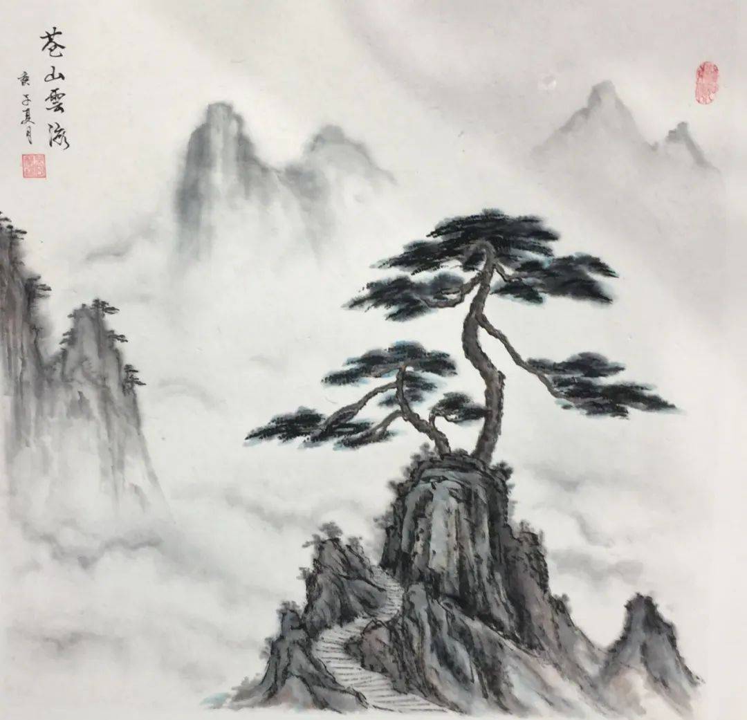 扬州|管兰鹏创作的山水画气势磅礴，苍茫雄逸而又明净秀美