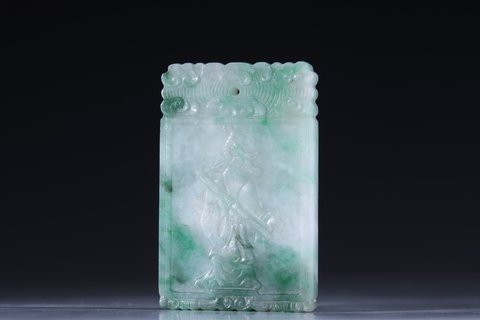 翡翠|回流 老翡翠 羊仙牌 双面工