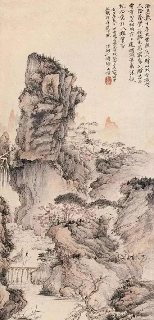 苦瓜和尚石涛高清山水画欣赏：万千墨点，肆意挥洒