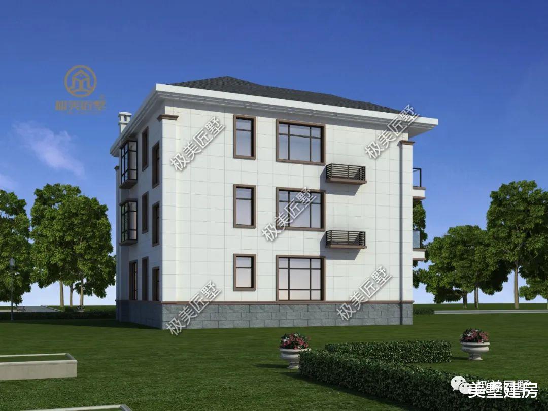 L型带点现代风元素的三层新中式别墅,您中意嘛?