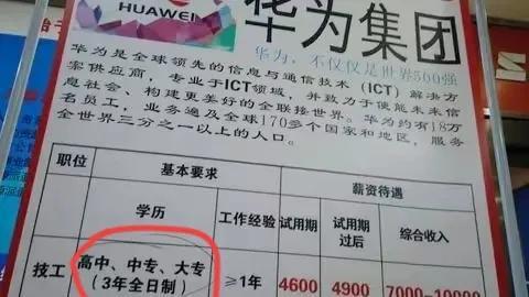 华为|华为普工都要求高中以上学历,但为什么华为普工又不招本科生呢