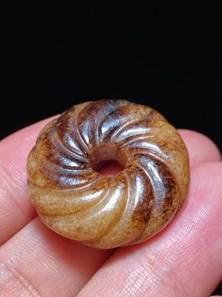 |明以前 和田玉籽料 黑沁 绞丝珮 挂件