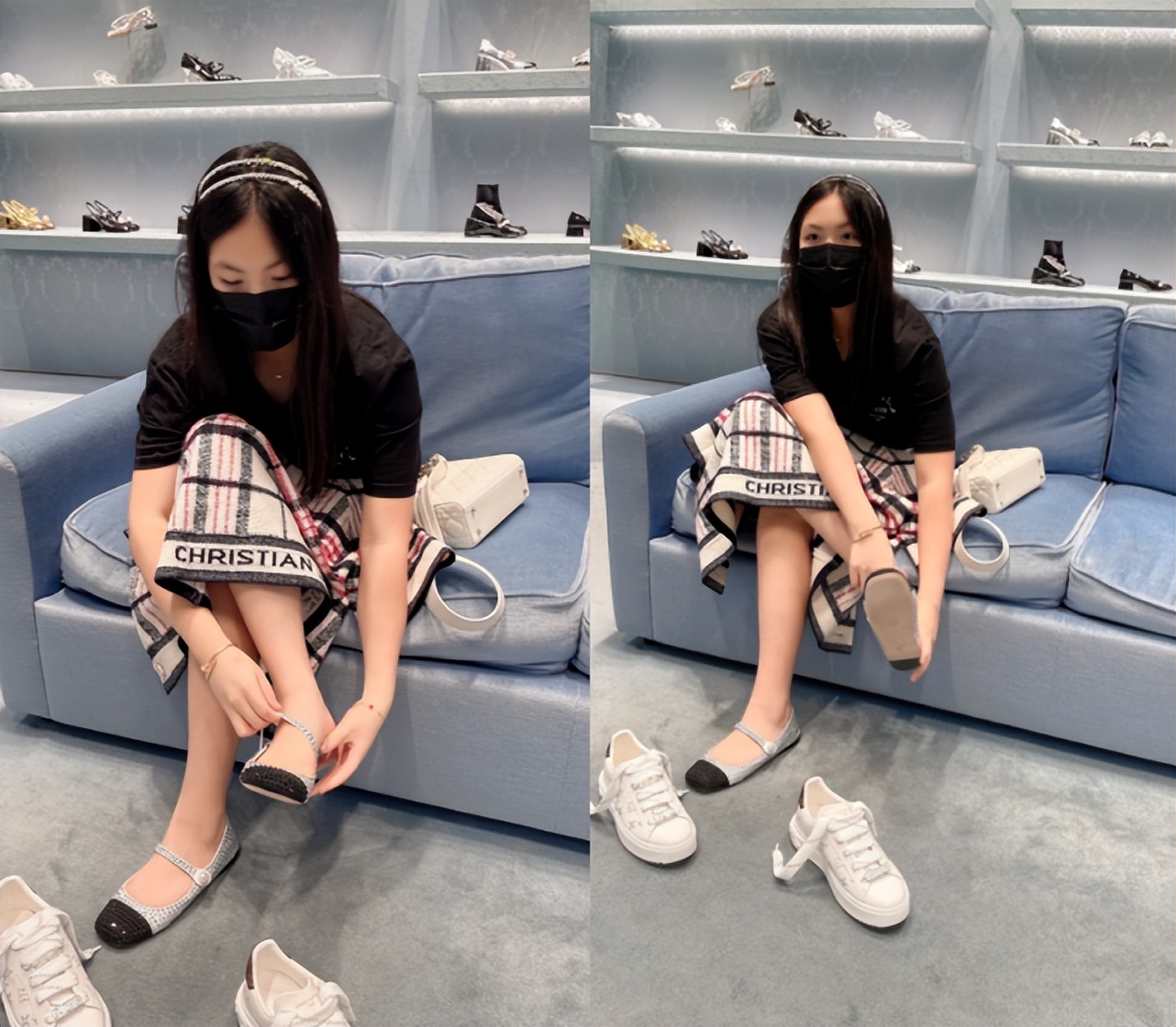 王诗龄|上海解封第1天，李湘带女儿到商场扫货，王诗龄穿短裙瘦到认不出