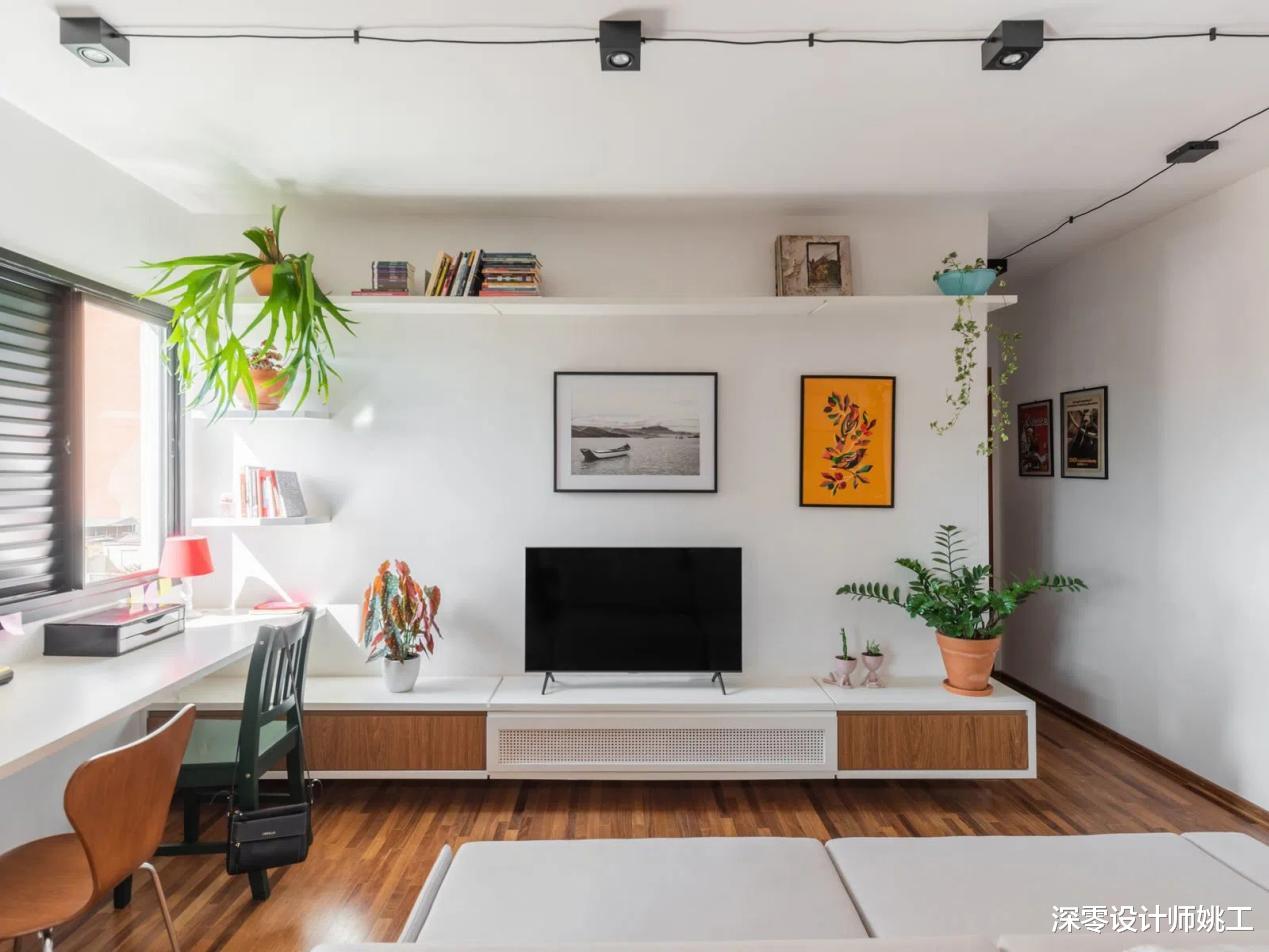 小户型住着也能很宽敞,66㎡简约白遇上原木,复古感可不就来了