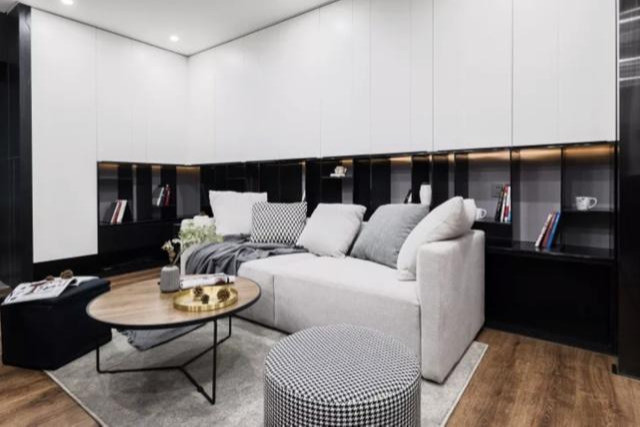 老公坚持电视墙砸一半,沙发背后加厚32cm!完工后太睿智!晒晒