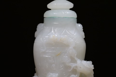 |回流 舊藏和田玉一级白 望子成龙 赏瓶