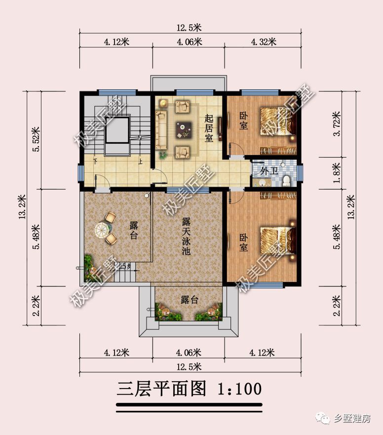 12.5X11米,经典欧式风别墅,建上一栋高端大气