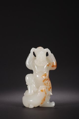 和田玉籽料|旧藏-和田玉籽料罗汉摆件